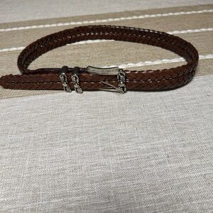 Brighton Brown Woven Leather Belt Small